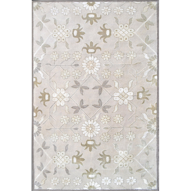 Tapis gris zone fait main