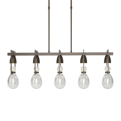 Luminaire suspendu linéaire à cinq lumières pour îlot de cuisine Apothecary