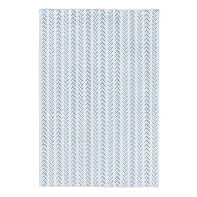 Lowell Blue Machine Printed Washable Rug