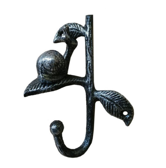Metal Wall Wall Hook, Rustic Silver
