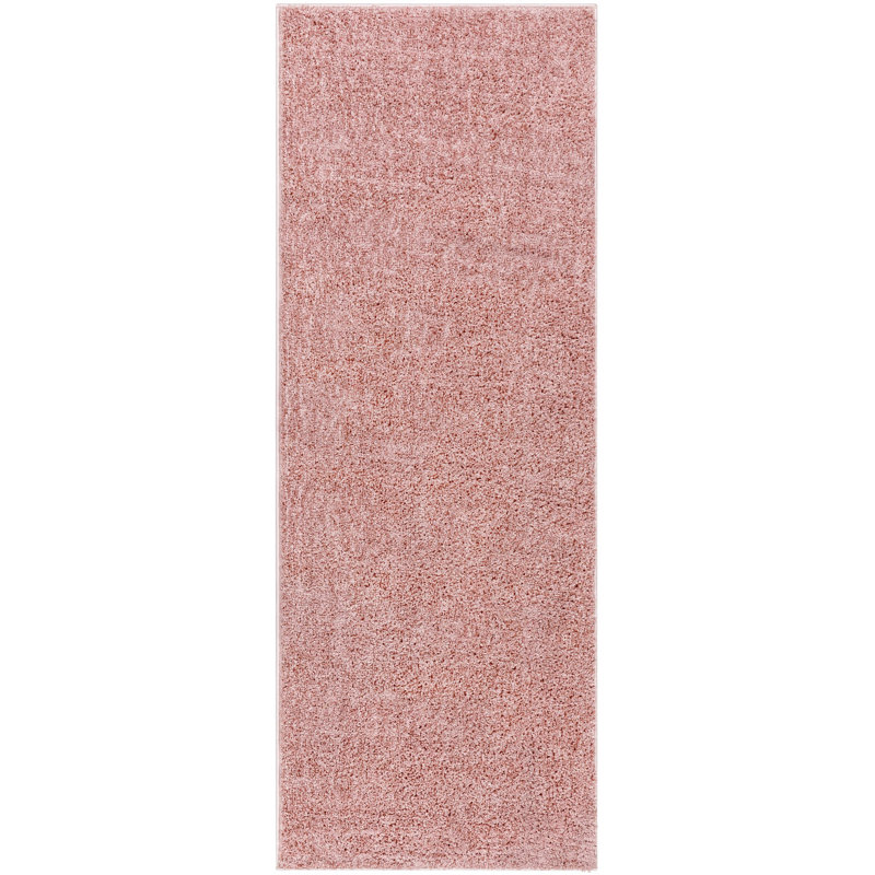 Tapis rose tissé à la machine Tacarra, Tapis de couloir 2 pi 7 po x 7 pi 3 po