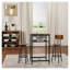 Ensemble de table de bar rustique brun avec 2 tabourets de bar pliables - Mobilier de salle à manger à hauteur de comptoir pour petite cuisine et appartement-1536098286-1536098284