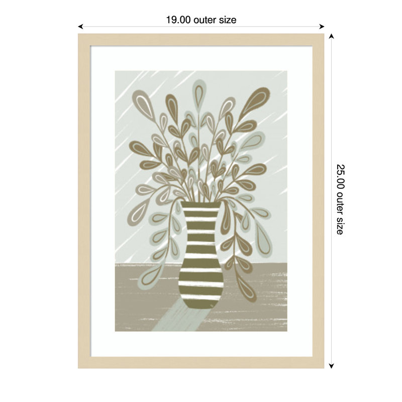 «Beige Table Top» par Martina, impression sur bois encadrée, H 25 po x l 19 po