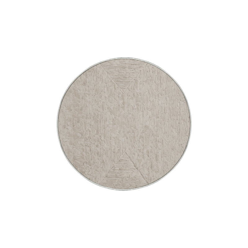 Machine Washable Beige Area Rug, Round 7'