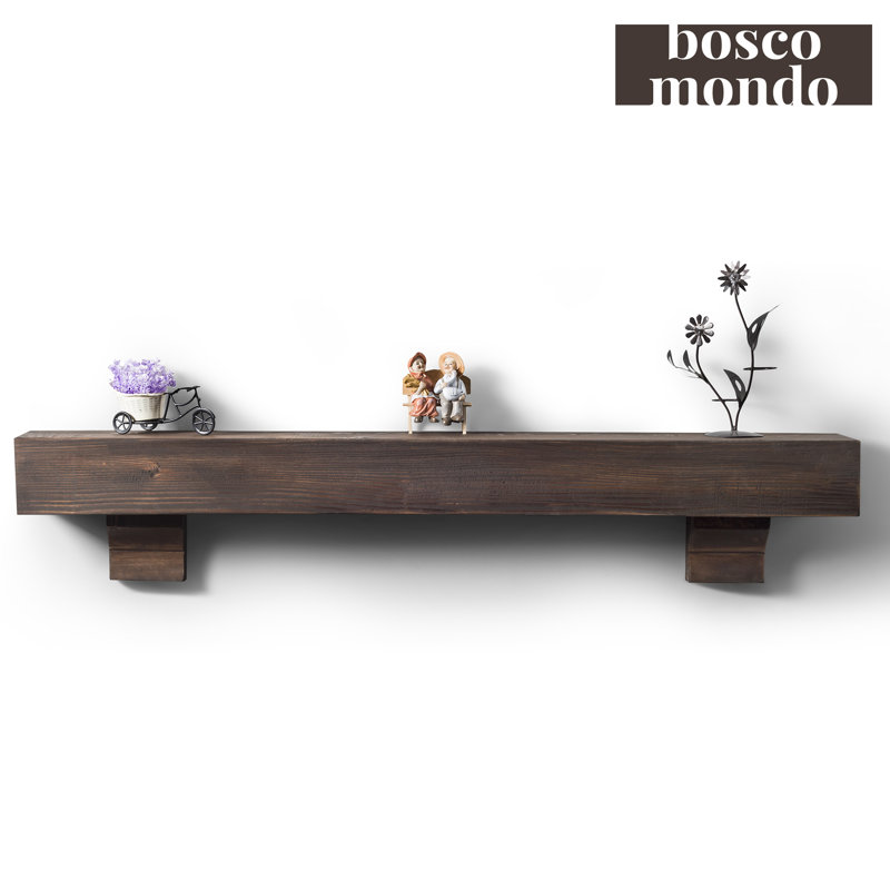 Pine Solid Wood Floating Shelf, 5.5" H x 60" W, Brown