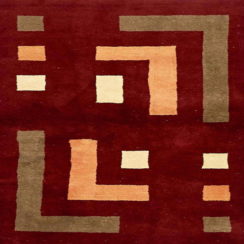Tapis abstrait moderne 5599, Carré 5 pi