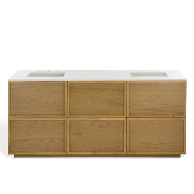 Hudson 72" Genuine Marble Double Bathroom Vanity