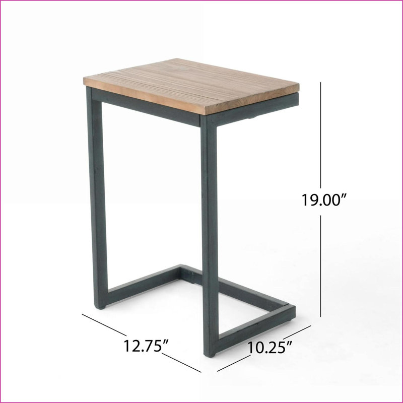 Table basse en bois de sapin antique avec base en fer stable, conception gigogne peu encombrante pour le salon
