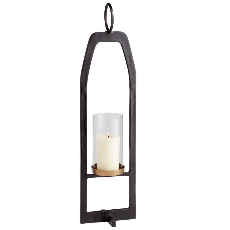 Hubert Tabletop Lantern, Bronze, 36" H x 9.5" W x 7" D