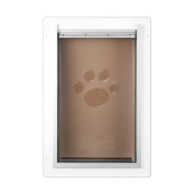 Porte pour animaux de compagnie isolée de première qualité pour mur avec système de verrouillage et rabat magnétique à 3 couches - taille moyenne