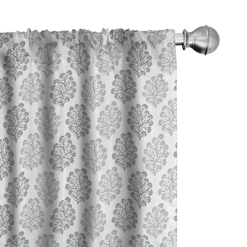 Leaves Semi-Sheer Rod Pocket Sliding Panel, 28" W x 63" L