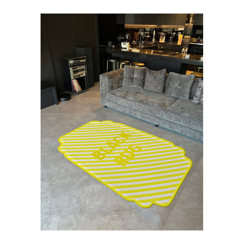 Tapis tissé à rayures crème Mosso, 2' x 2'11"