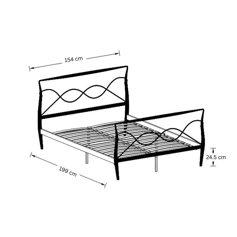 Rimini Metal Bed, Kingsize (5')