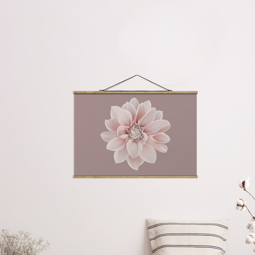 Stoffbild Dahlia Flower Lavender White Pink