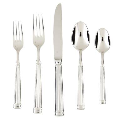 Fortessa Bistro 5-Piece Silver Stainless Steel Flatware Set