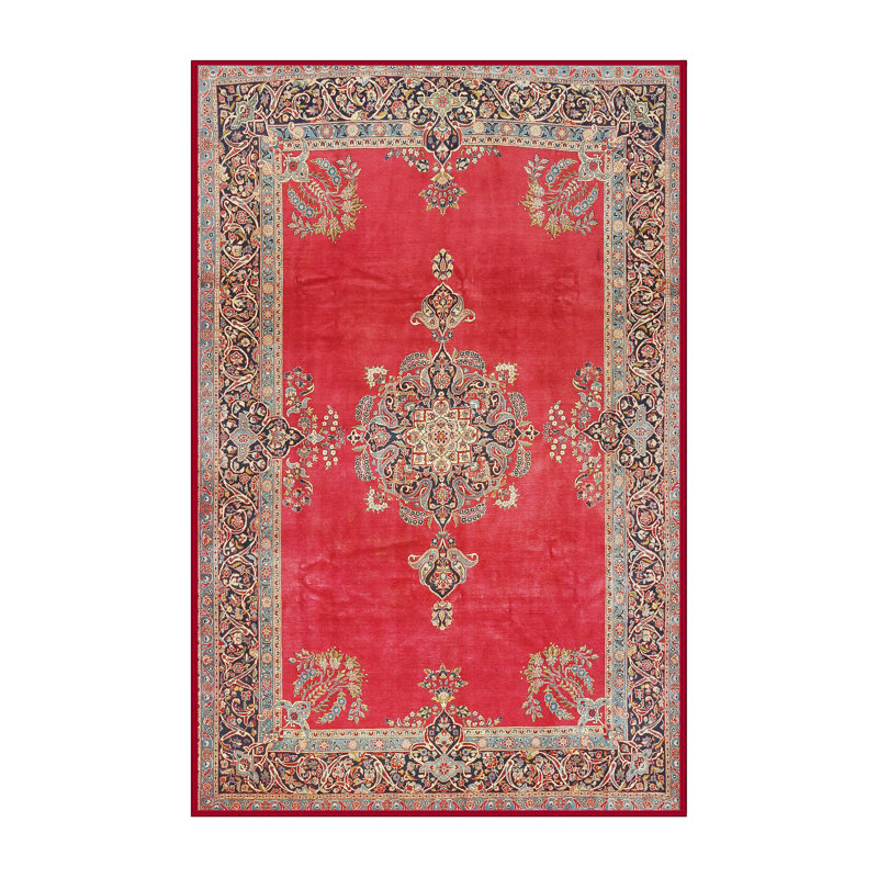 Tapis oriental rose foncé / brun Kajetan, Rectangle 7 pi x 9 pi