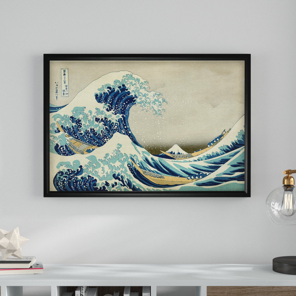 Vault W Artwork 'The Great Wave' by Katsushika Hokusai Rectangle Framed ...