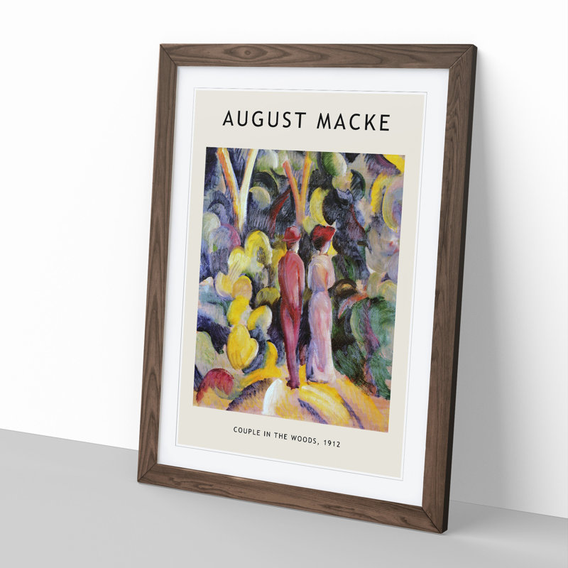 Couple In The Woods by August Macke - Single Picture Frame Print, Walnut Framed, 48cm H x 36cm W x 2cm D