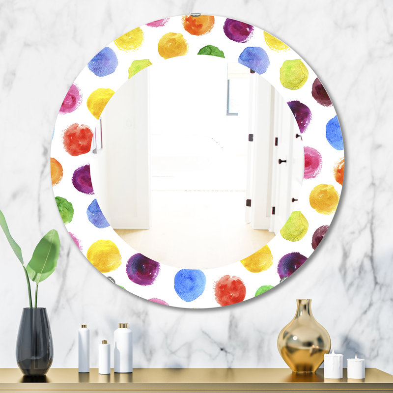 Miroir mural Watercolor Spots, H 31,5 po x l 23,7 po