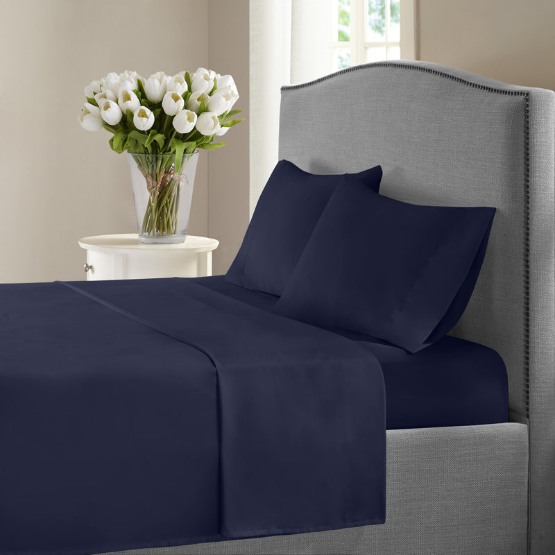Monte Carlo Egyptian Cotton Sheet Set, Navy, Twin XL