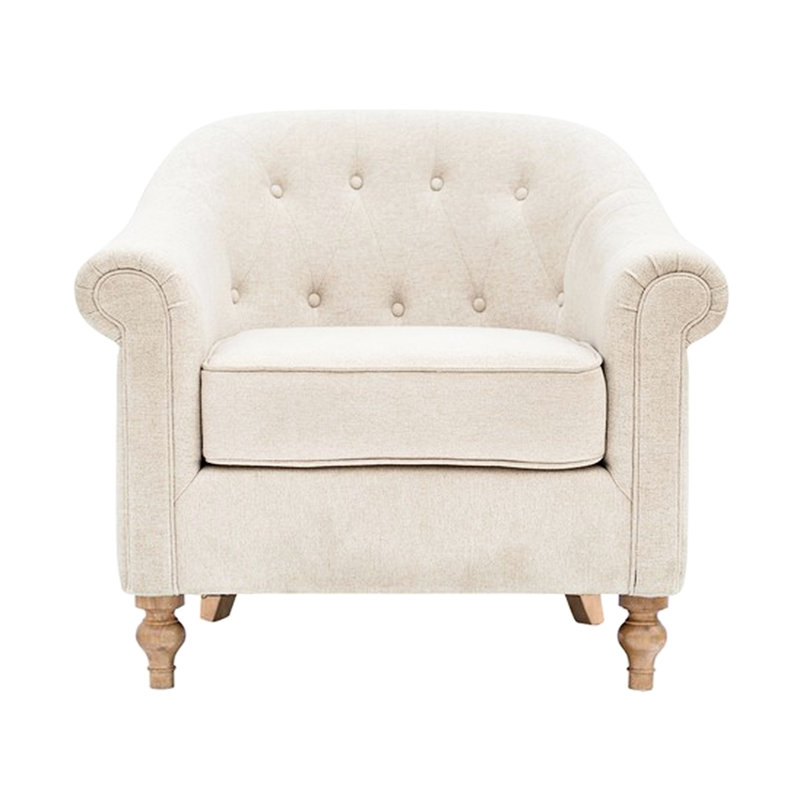 Fauteuil d'appoint confortable pour la chambre à coucher - Mousse haute densité, pieds en bois massif, fauteuil à coussin amovible 100% tissu, pieds