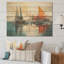 «Moonlight Saiboat Collage Horizon II» - Bateau à voile sur bois-915668478