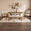 Ensemble de salle à manger extensible 6 pièces avec quatre chaises rembourrées et un banc-1640205265
