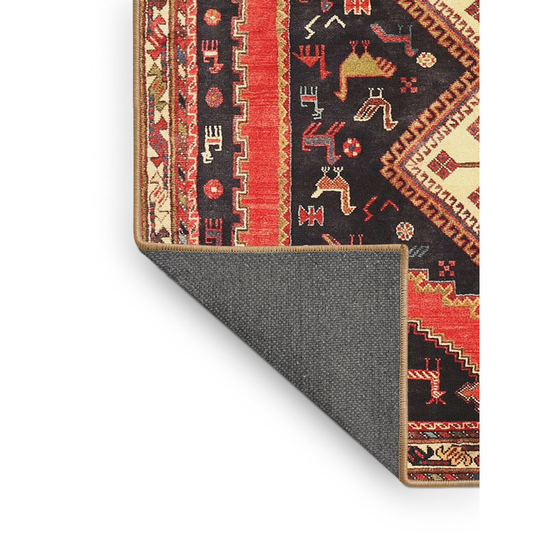 Tapis orange Southwestern, Rectangle 5 pi x 7 pi