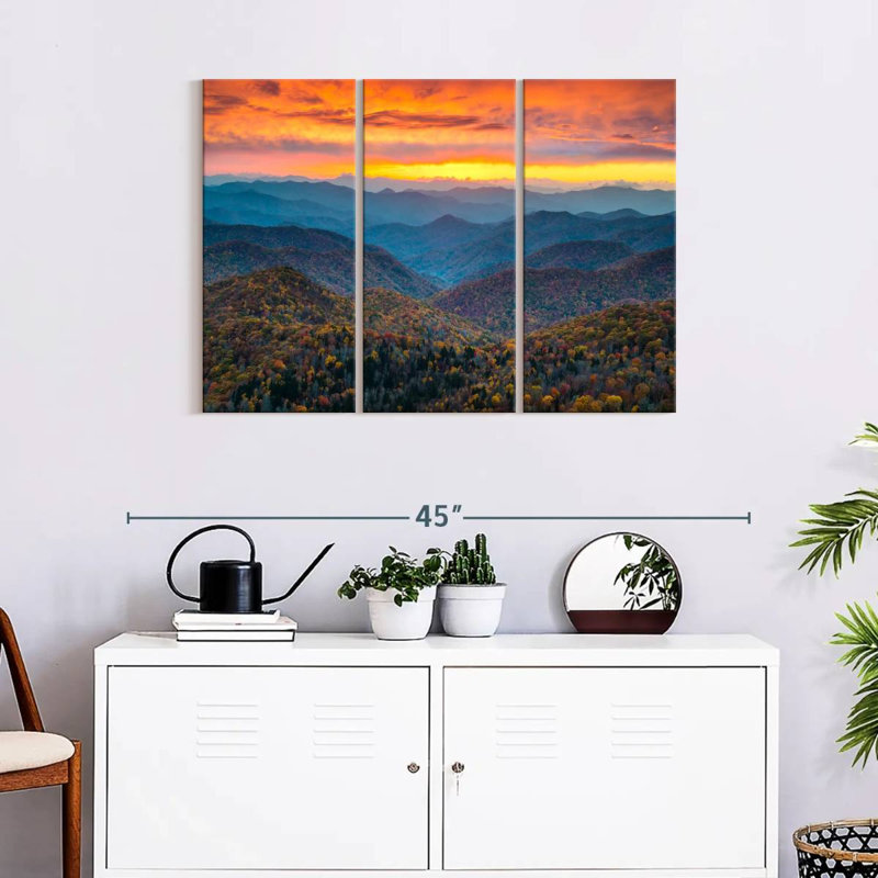 Ensemble de 3 pièces Blue Ridge Parkway, H 24 po x l 38 po x P 1,25 po