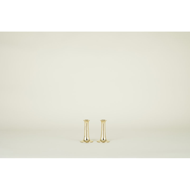 Candlestick, Brass, 5.5" H x 3.5" W x 3.5" D