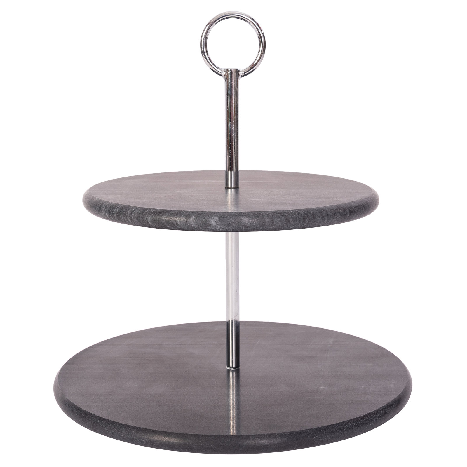 Artifacts Marble™ 2-Tier Dessert Plate, Black Matte