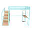 Lit mezzanine avec bureau et étagères Space