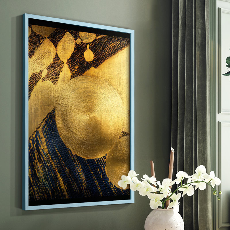 «Abstract Abstract», reproduction encadrée - prêt à accrocher - fabriquée aux États-Unis, H 29 po x l 23 po, Bleu