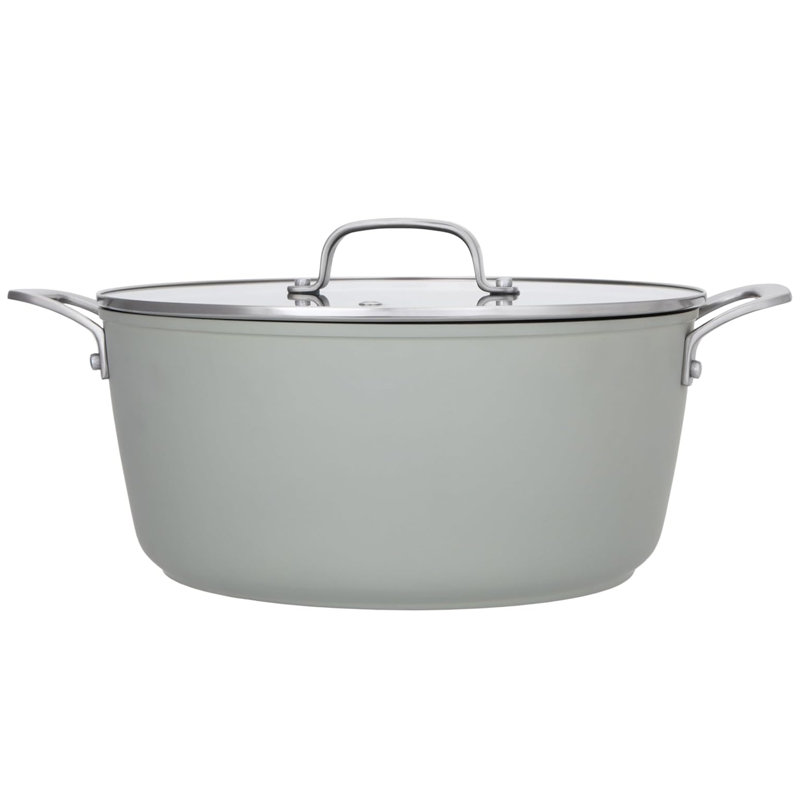 Laura Ashley 6.97L Aluminum Braiser with Lid, Green
