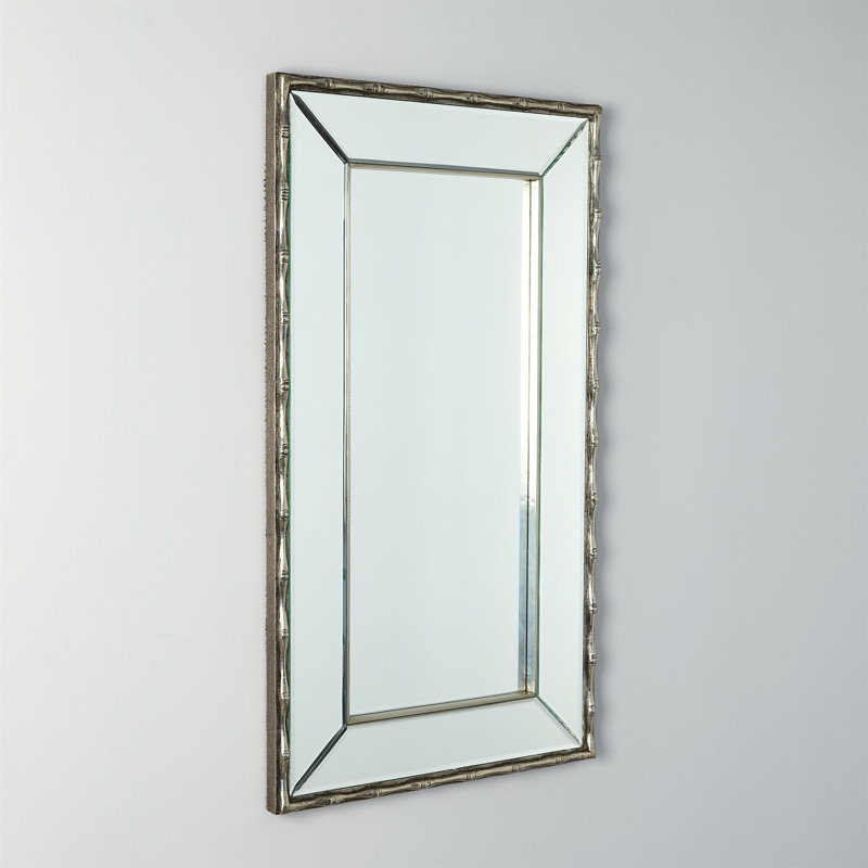 Miroir en bambou, Nickel antique