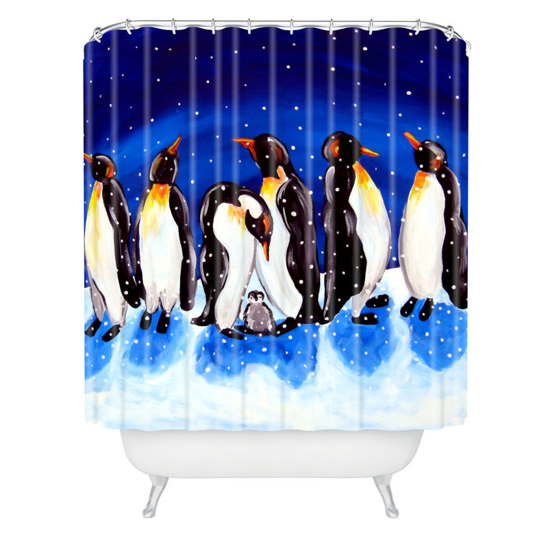 Rideau de douche simple pingouin party Faustine