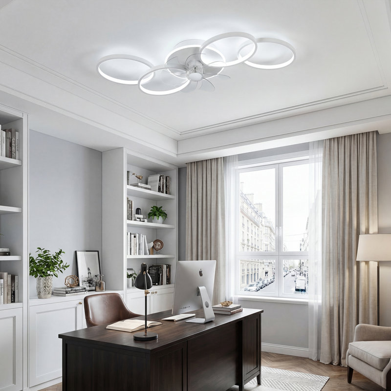 24.41'' Geometric Multi-Ring Ceiling Fan With Light