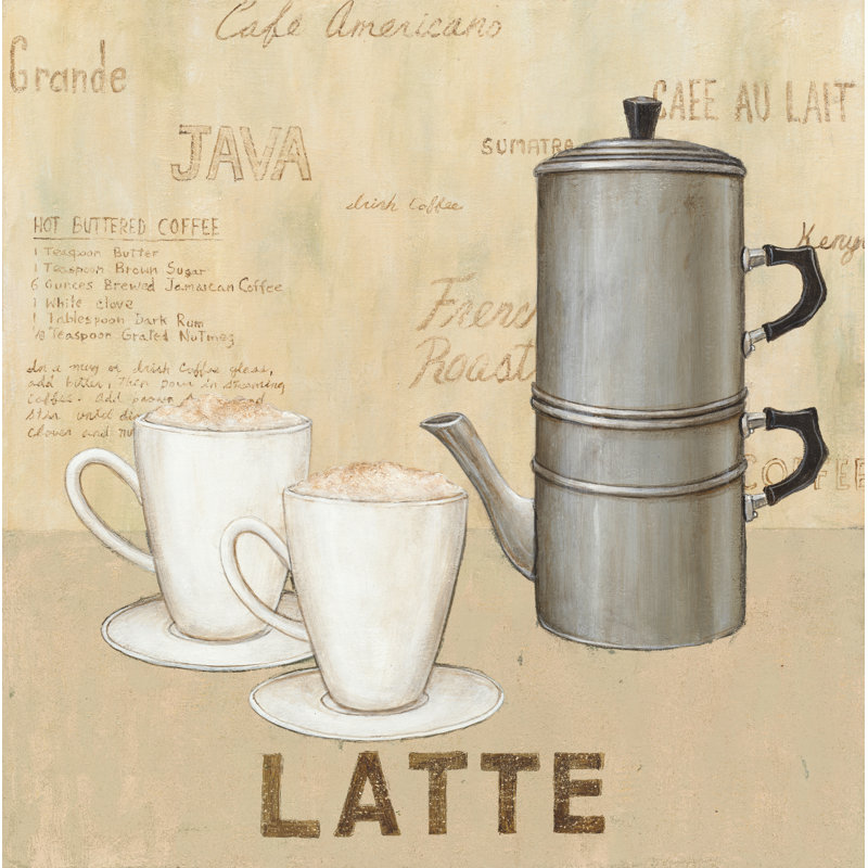 Latte Cream' by David Carter Brown - Typography Print, 91cm H x 61cm W, Black Floater Framed