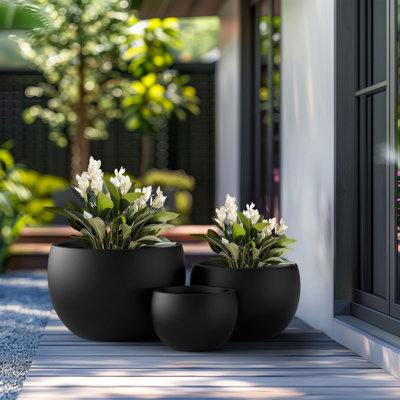 Ensemble de pots à fleurs en ciment Amethy
