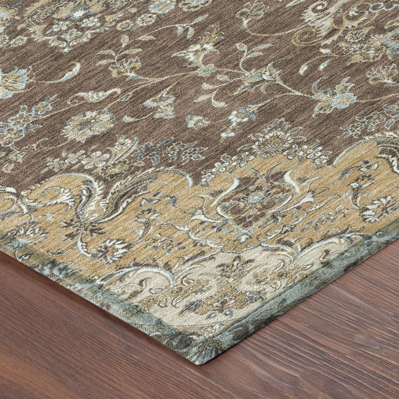 Tapis lavable à la machine intérieur / extérieur ACN2495, Chocolat, 10 pi x 14 pi