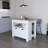 White 2-Door Kitchen Island With Abundant Storage Space - 3 Shelves Charming 2 Doors And For Practical-282068692