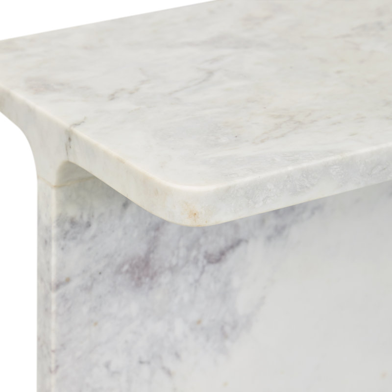 Delaney Marble End Table, White