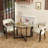 Wexford Collection Set of 2 Mid-Century Modern Upholstered Dining Chairs, Faux Leather Wood Accent Chairs with Arms and Casters for Dining Room, Kitchen or Office-10272574-49655570