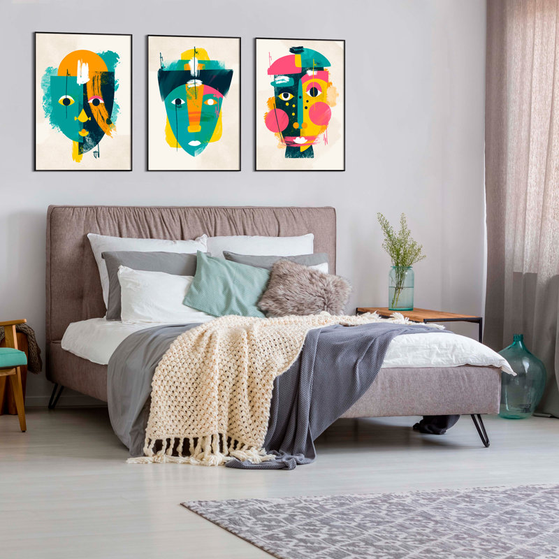Circular - 3 Piece Single Picture Frame Print Set on Wood