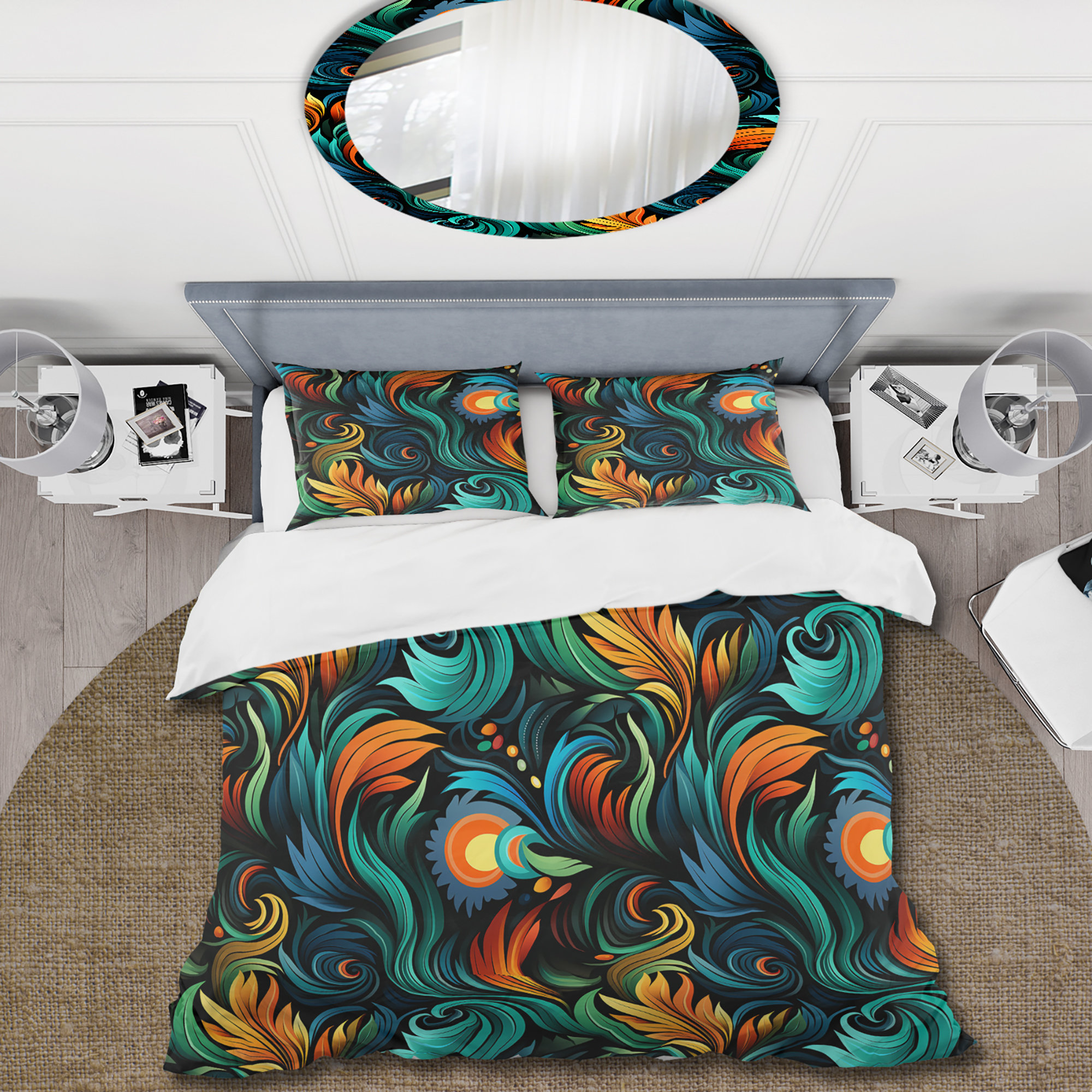 Design Art Tribal Essence Paisley Feather - Paisley Duvet Cover Set ...