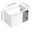 Meuble-lavabo mural 30 po, 2 portes à fermeture en douceur, meuble-lavabo blanc brillant et 1/2 porte en verre gris, contreplaqué (emballage KD) - Lavabo non compris