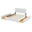 Upholstered Platform Bed With Classic Headboard And 4 Drawers-455778803