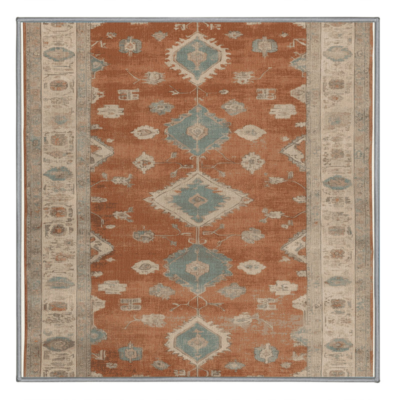 Tapis gris lavable à la machine, Carré 4 pi