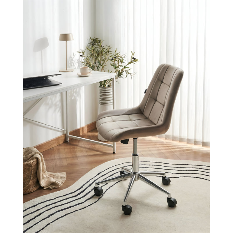 Velvet Office Chair, Beige