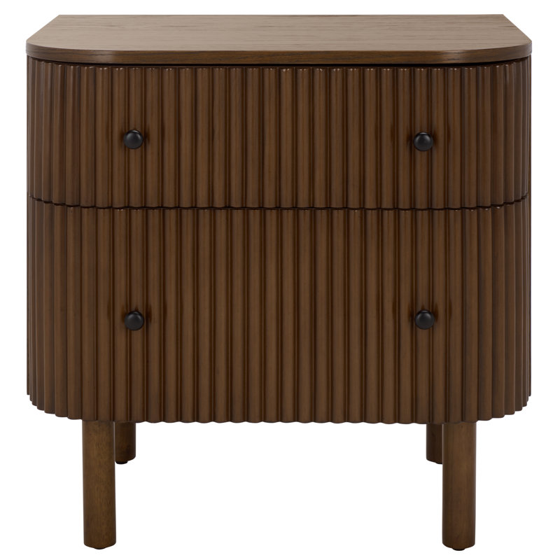 Himanshu 2 Drawer Nightstand, Medium Oak